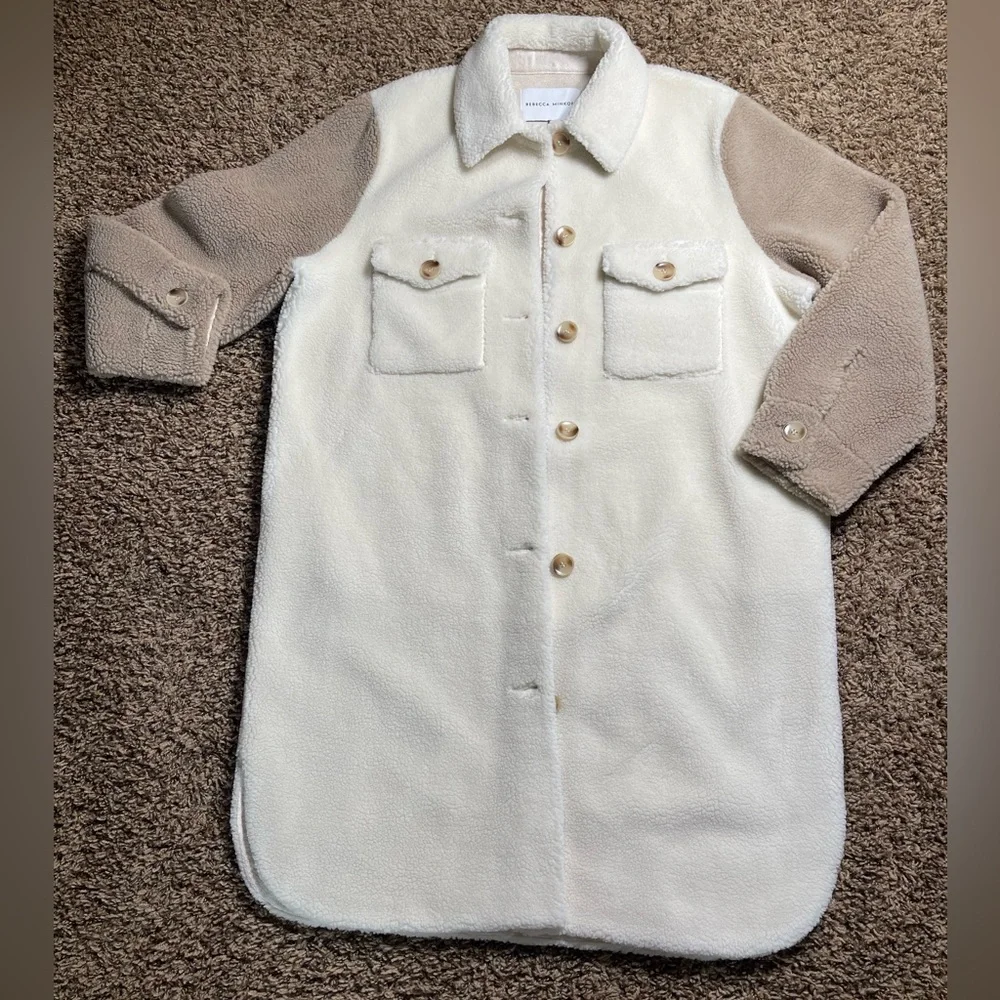 Rebecca Minkoff Plush Long Shirt Jacket - Picture 1 of 12